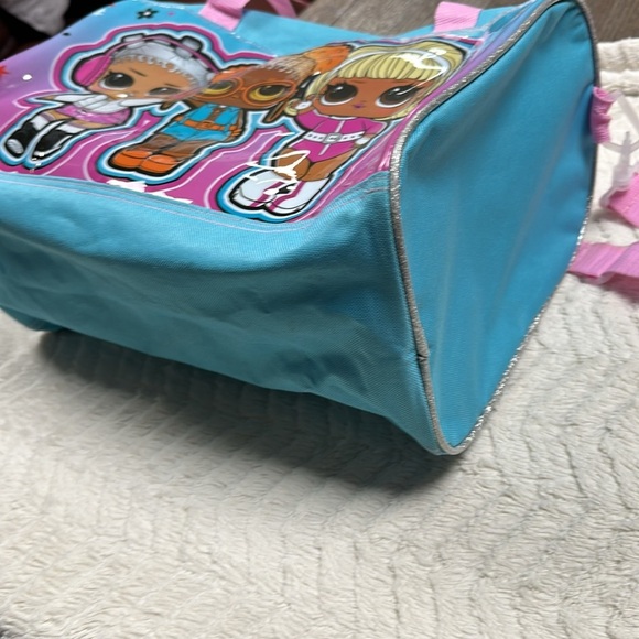 LOL Surprise Kids Plastic Tote Bag - Pink and Blue, handle & long strap - Picture 4 of 5